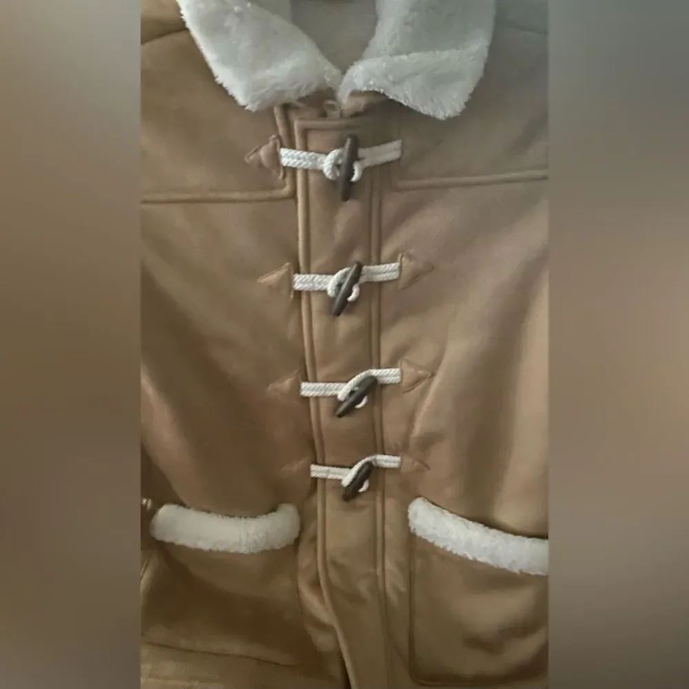 Gymboree NWT Boys Sherpa-Lined Jacket Light Brown Faux Suede Size 10
